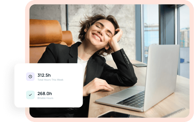 Someone relaxing at their desk in front of a laptop